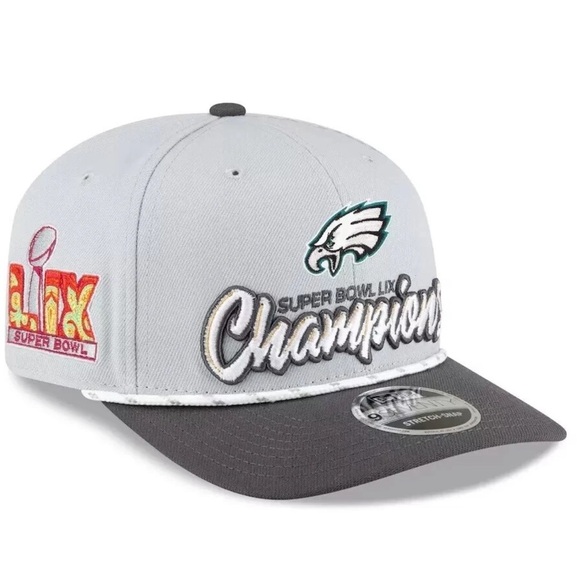 NEW Philadelphia Eagles Era Super Bowl 59 LIX Champions 9SEVENTY Hat Gray OS - Picture 7 of 9